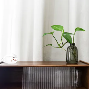 Nordic style minimalist smoke grey glass vase for hydroponic plants and home decor