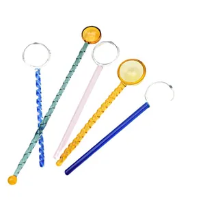 Set di cucchiai mescolatori in vetro colorato termoresistente per caffè e dolci