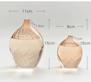 Champagne glass vase dimensions showing large and small sizes with minimalist design.