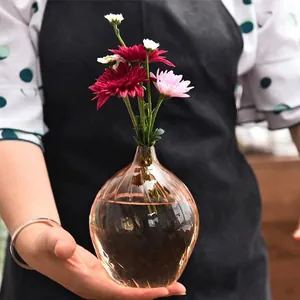 Nordic Champagne Glass Vase Minimalist Spiral Stripe Decorative Flower Pot For Living Room Desktop Hydroponic Ornament Bottle