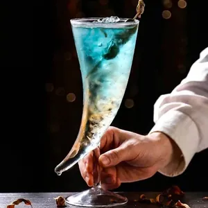 Verre à Cocktail Créatif en Corne de Lune Verre Résistant à la Chaleur Gobelet à Martini Personnalisé Poisson-Globe Poulpe Cygne Verre à Vin pour Bar Fête Maison Ustensiles de Cuisine Décoratifs