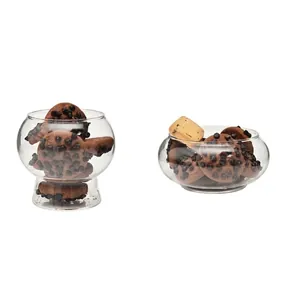 Creative transparent glass dessert bowls and ice cream cups with specific size dimensions