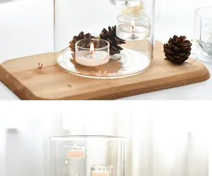 Detailed view of internal glass cups in a rotating candle holder for warm home decoration