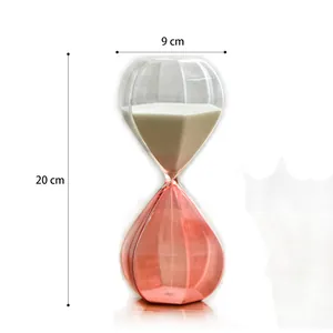 Nordic rose gold glass hourglass timer 30 minutes 20cm height decorative sand clock