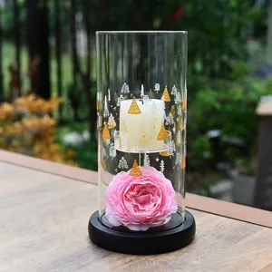 European Creative Glass Candle Holder Set With Christmas Tree Pattern For Dinner Party Table Decoration Home Decor Ornaments