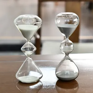Reloj de arena creativo de vidrio de tres niveles para decoración de hogar estilo nórdico