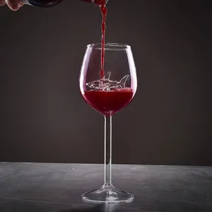Copa de Vino Tinto Creativa Con Tiburón Integrado Vidrio de Borosilicato Copa de Cristal Transparente para Fiesta Boda Hogar Cristalería