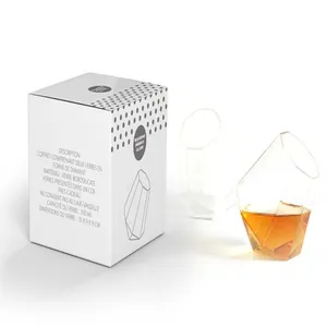 Elegantes Set aus diamantförmigen Whiskeygläsern aus Borosilikatglas mit Geschenkbox