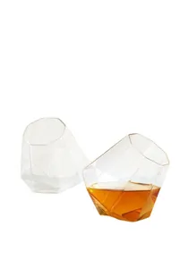 Elegantes modernes diamantförmiges Kristall-Whiskyglas aus Borosilikat für Cocktails