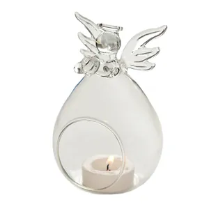 Beautiful transparent angel-shaped glass vase for hydroponics and home decoration