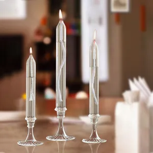 Elegante juego de tres lámparas de aceite de cristal para decoración de estilo nórdico.