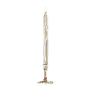 Elegante lámpara de aceite de vidrio con forma de vela y base para decoración