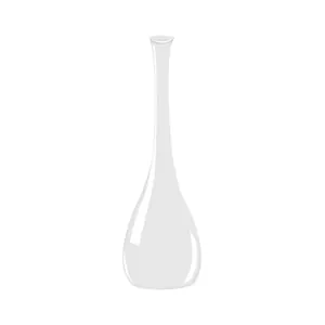 Elegant white minimalist long neck glass vase for zen home decor and dried floral display