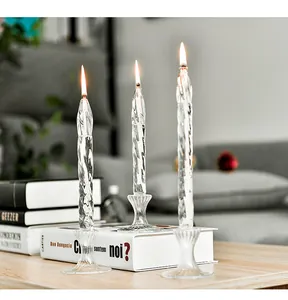 Juego de 3 lámparas de aceite de vidrio con forma de vela espiral para decorar