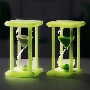 Luminous Glass Hourglass Timer Anti-fall Desktop Decoration Creative Sand Clock For Kids Learning Office Home Luminous Sandglass
