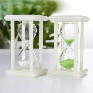 Creative luminous sandglass timer set with white and green sand variants for kids