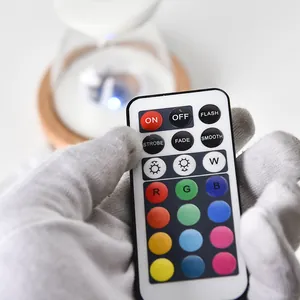 Remote control for glass hourglass LED night light with multiple color changing modes