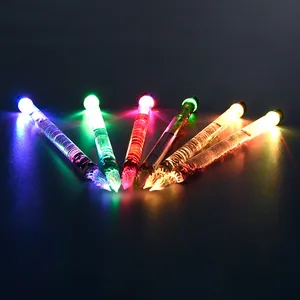 Colorful luminous glass dip pens set with glowing LED tips in 6 vibrant neon colors