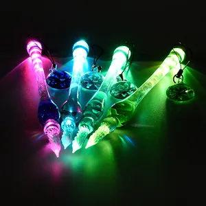 Luminous colorful glass dip pen set featuring a brilliant glowing LED effect for art
