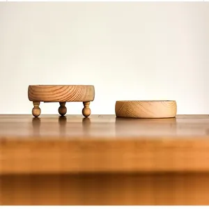 Detailed macro view of high-quality pine wooden bases for DIY micro landscape glass domes