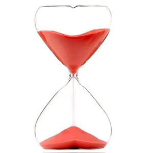 Elegant heart-shaped hourglass with red sand for 15-minute timing, ideal creative gift