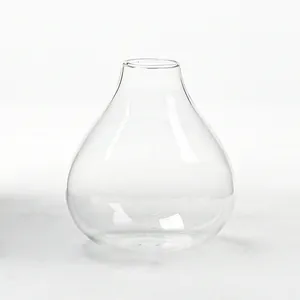 Vaso da fiori minimalista in vetro trasparente a forma di pera per arredamento casa