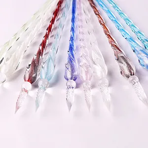 Colorful handcrafted glass dip pen set for calligraphy and writing
