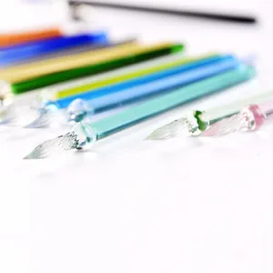 Elegant handmade colorful glass dip pen set with spiral nibs for calligraphy and gifts