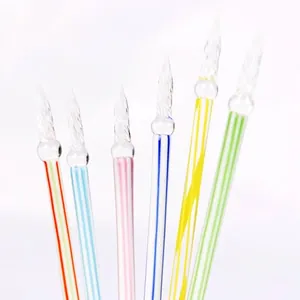 Handmade Glass Dip Pen High Borosilicate Blown Crystal Signature Pen For Calligraphy Writing Gift Office Business Stationery