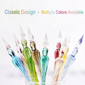 Handmade Spiral Glass Dip Pen Creative High Borosilicate Glass Writing Pen For Signature Drawing Gift Office School Stationery