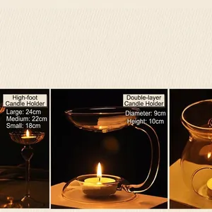 Ανθεκτικό γυάλινο κηροπήγιο αρωματοθεραπείας για το τραπέζι