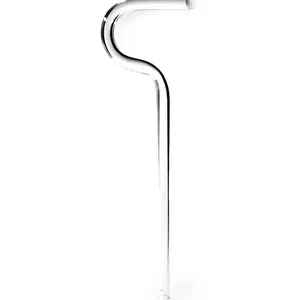 Reusable clear glass anti-lip wrinkle straw with curved J-shape design for healthy drinking habit