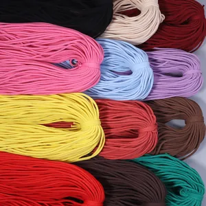 Colorful elastic cord for DIY crafts, shoelaces, hoodies, and garment waistbands.
