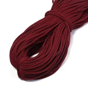 Dark red elastic cord for DIY sewing crafts, garment waistbands and hoodie drawstrings.