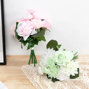 Ramo de flores de seda artificial estilo europeo flores falsas decoración hogar boda