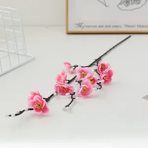 Artificial plum blossom branch home decor pink flower ornament wedding photography prop living room