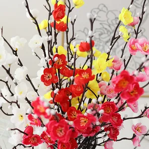 Artificial plum blossom branches colorful artificial flowers home decor wedding props