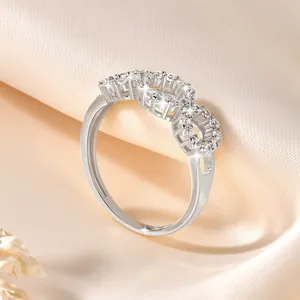 Silberner mehrringiger offener Zirkonia Ring eleganter filigraner Modeschmuck Damen
