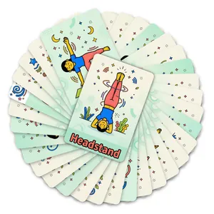 Cartoon Abstrakte Yoga Posen Karteikarten Minimalistisch Moderne Pädagogische Lernkarten Kunstdruckpapier Farbgedruckte Karten Für Kinder Familie Interaktive Übung Lehrmaterial