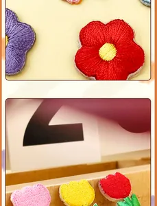 Embroidered flower patches iron on DIY cute cloth appliques for clothing repair crafts