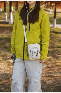 Bolso bandolera de lona compacto para senderismo al aire libre, monedero y cartera para móvil.