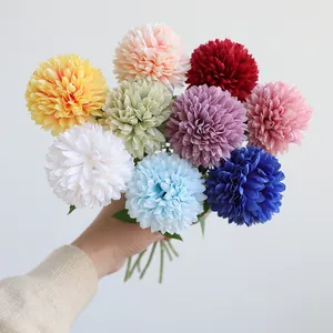 Artificial pompon chrysanthemum fake flower bouquet for wedding party photography decor