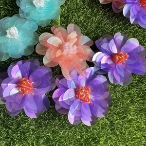 Χειροποίητο λουλούδι παγιέτας DIY 3D χάντρες αξεσουάρ για παπούτσια και καπέλα χειροτεχνίας