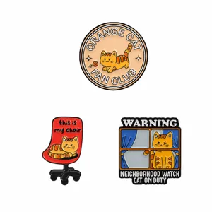 Gedetailleerde gewichts- en maatspecificaties voor grappige oranje katten emaille badges