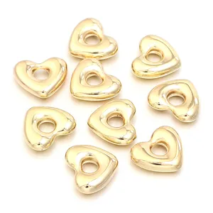 Perles en forme de coeur dore pour fabrication de bijoux faits main colliers bracelets