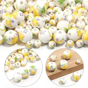 Perline di ceramica fiori DIY accessori per gioielli dettaglio, perline porcellana.
