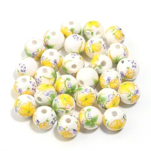 Perline di ceramica floreali sfuse fai da te braccialetto collana gioielli accessori