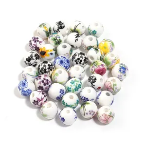 Perline di ceramica dipinte a mano fai da te gioielli che fanno porcellana per braccialetto