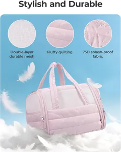 Soft quilted pet carrier bag for small cats dogs, foldable portable tote crossbody design.