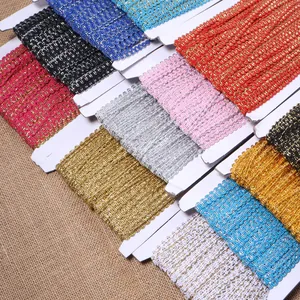 Two-color metallic S-shaped wavy lace trim webbing for sewing garments, curtains and crafts